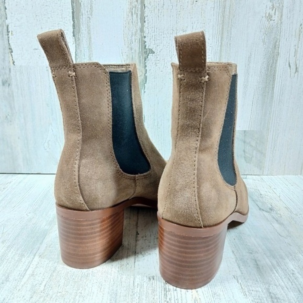 Steve Madden Women's 8 Rhiannon Chelsea Brown Suede Block Heel Ankle Boots - Picture 7 of 13